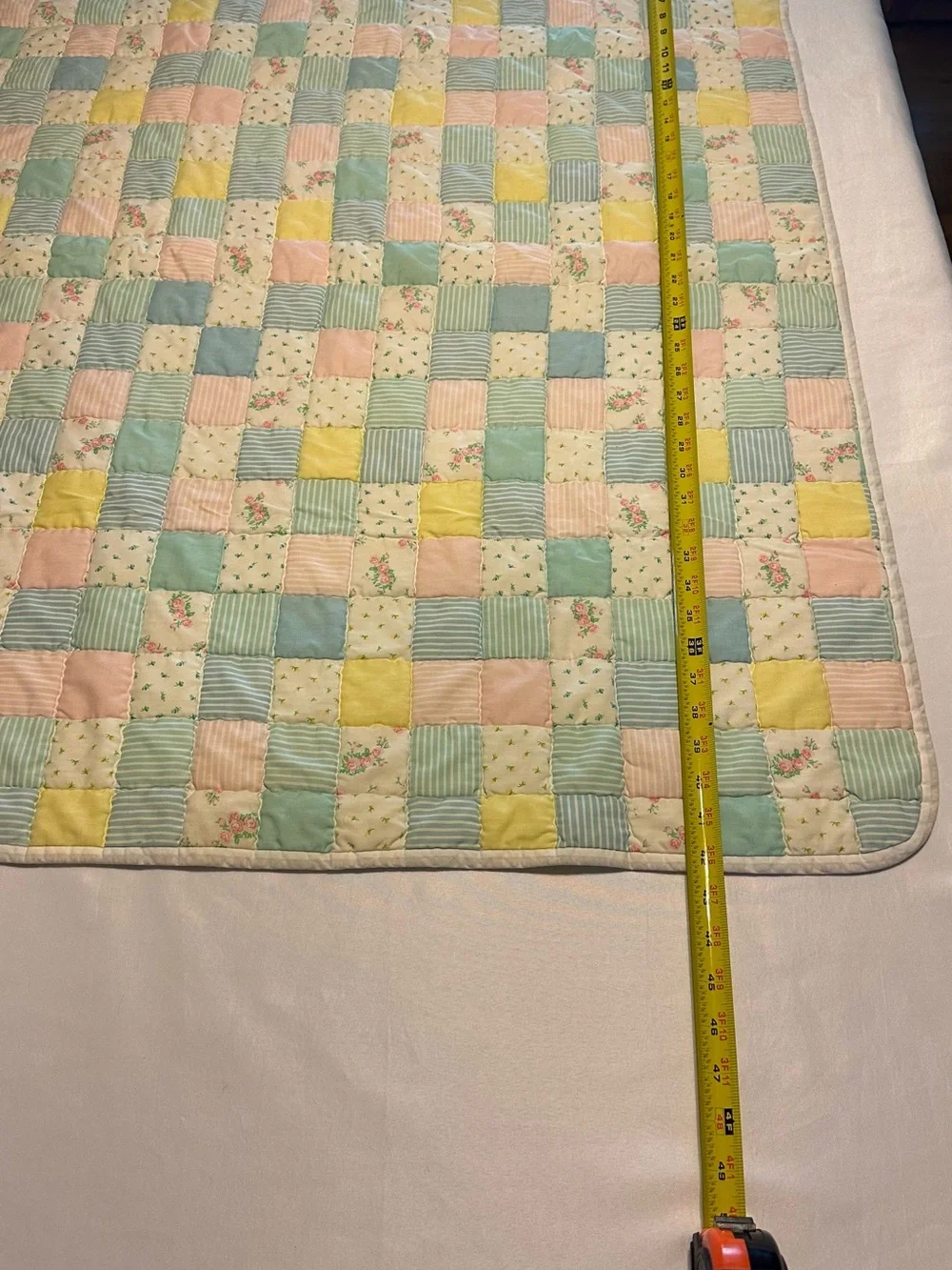 Pastel Patchwork Baby Quilt - Multi Pastel Color crib blanket